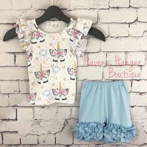 Baby Girl 2pc. 🦄 Unicorn 🦄 Shorts Set